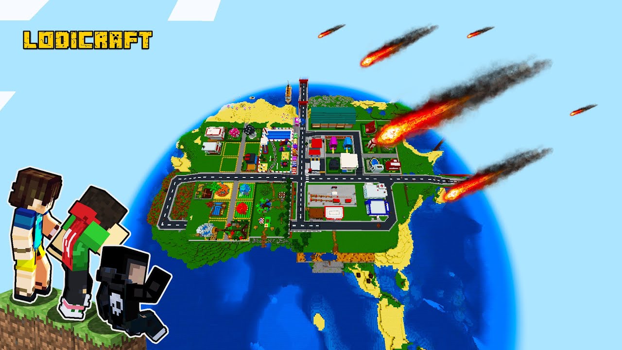 100 FALLING METEORITE in LODI ISLAND in Minecraft  (Tagalog)