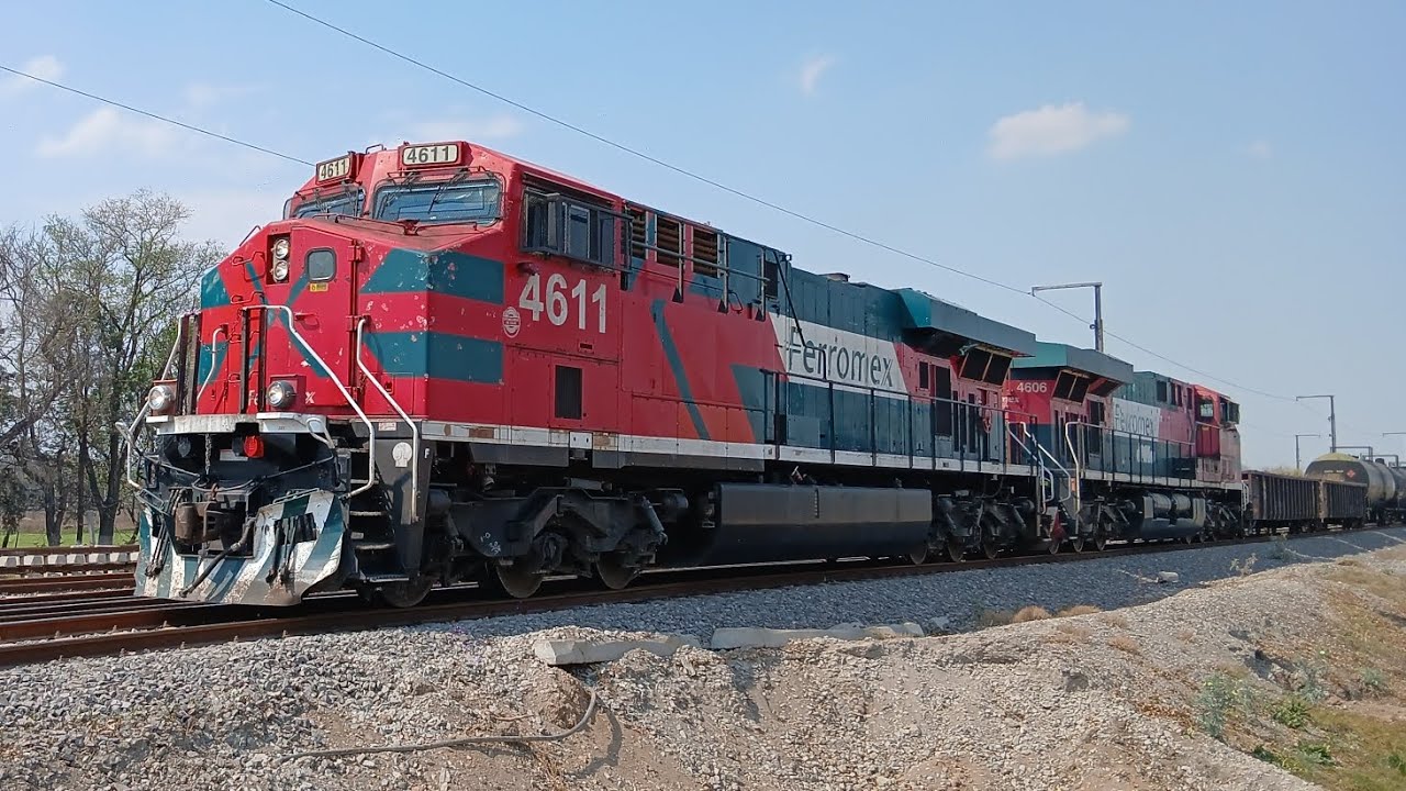 FERROMEX LIDERANDO EL QIRCT-04 ,FXE 4611,FXE 4606,FXE 4862 REMOTA #ferromex #train #railtrack