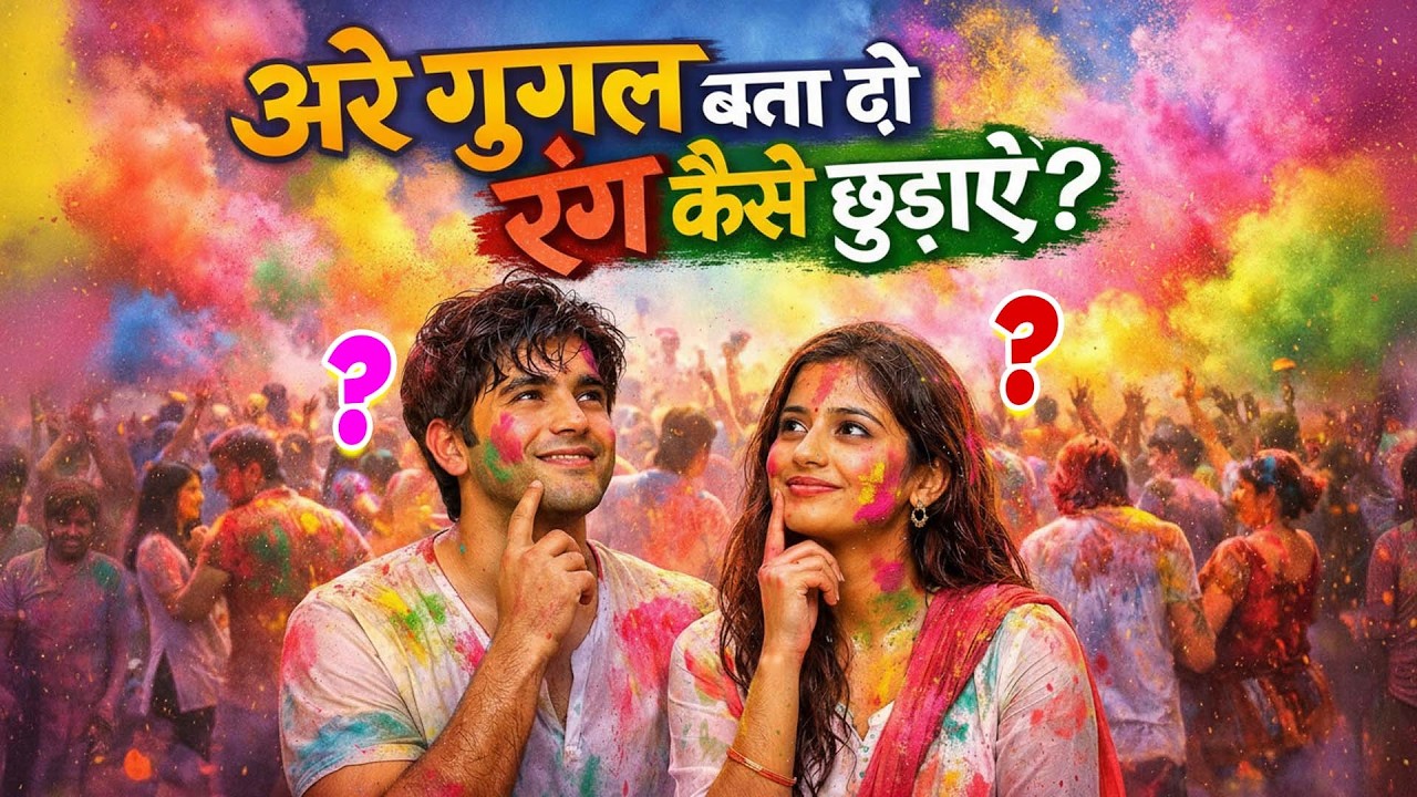 अरे गूगल बता दो रंग कैसे छुड़ाएं? 🤔 | होली के पक्के रंग हटाने का आसान तरीका | Holi Special Video