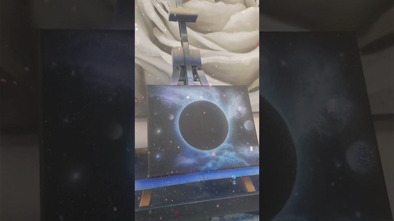 Acrylic Airbrush Galaxy on Canvas #airbrush #acrylicart #galaxyart #shorts