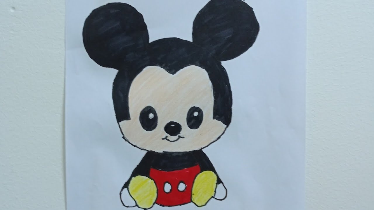 How to draw baby micky mouse 🐭🐁🐁🐭🐁🐁 Easy step-by-step drawing for beginners || simple way to draw||