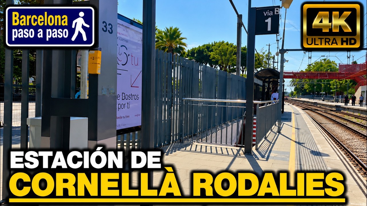 Estación de Cornellà Rodalies| Paseo en 4K por Barcelona | Walking Tour in Barcelona