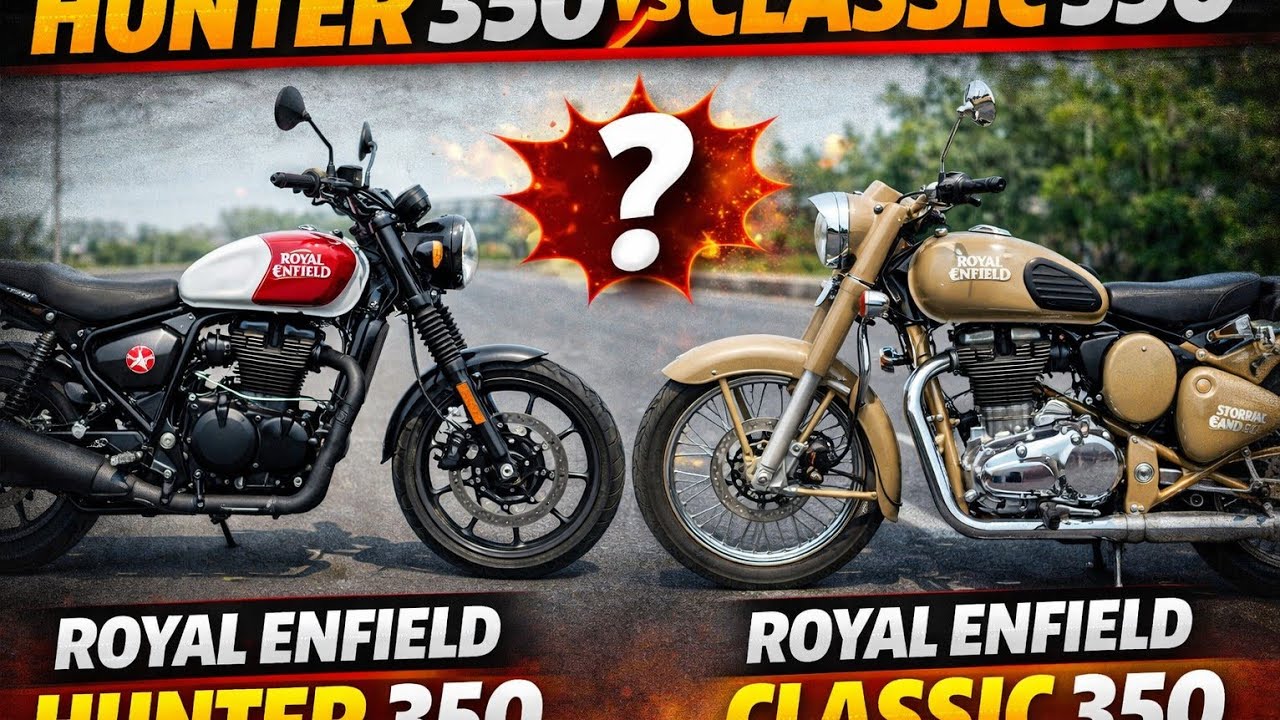 Today's Vlog on Royal Enfield, Comparing Hunter & Classic 350 | Jaipur Motovlog, New POLICE bike