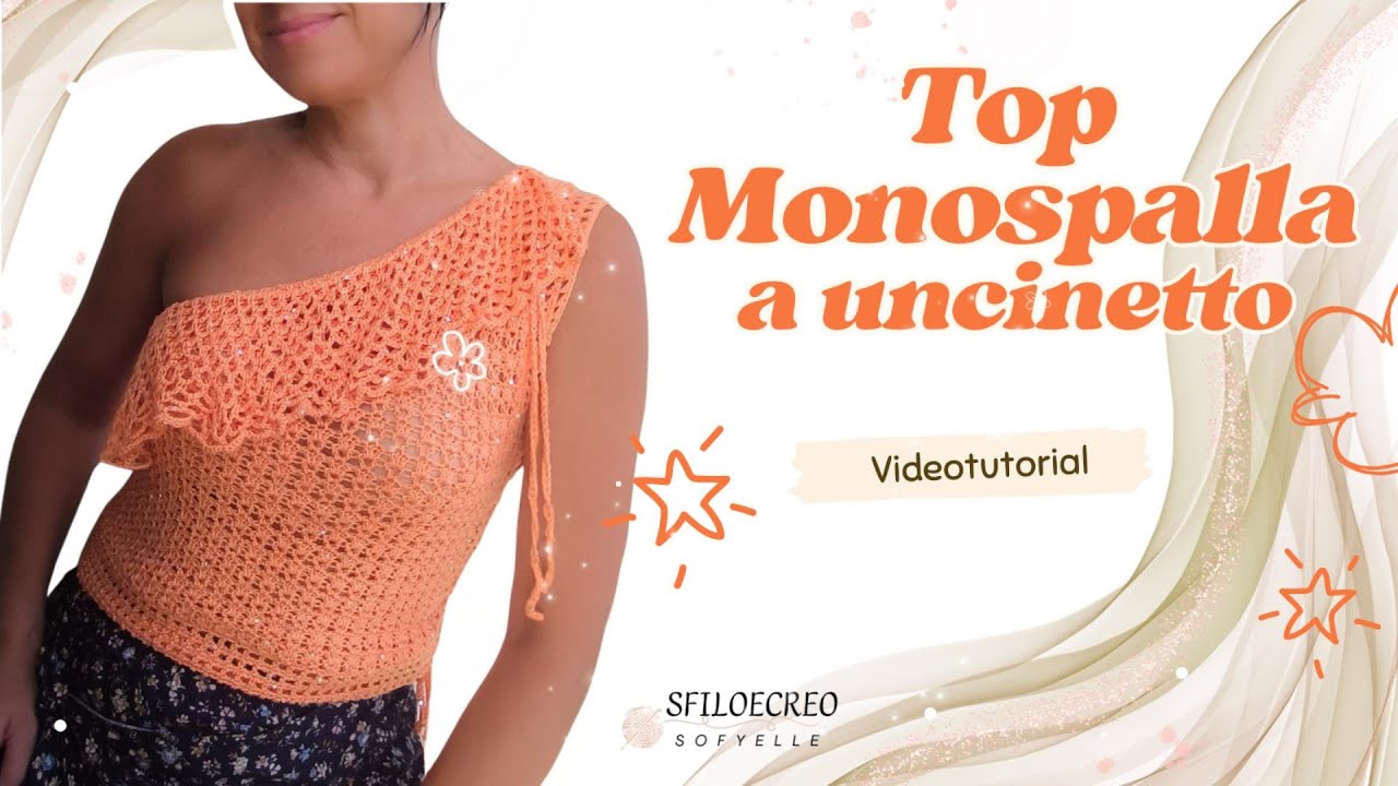 TOP monospalla a uncinetto