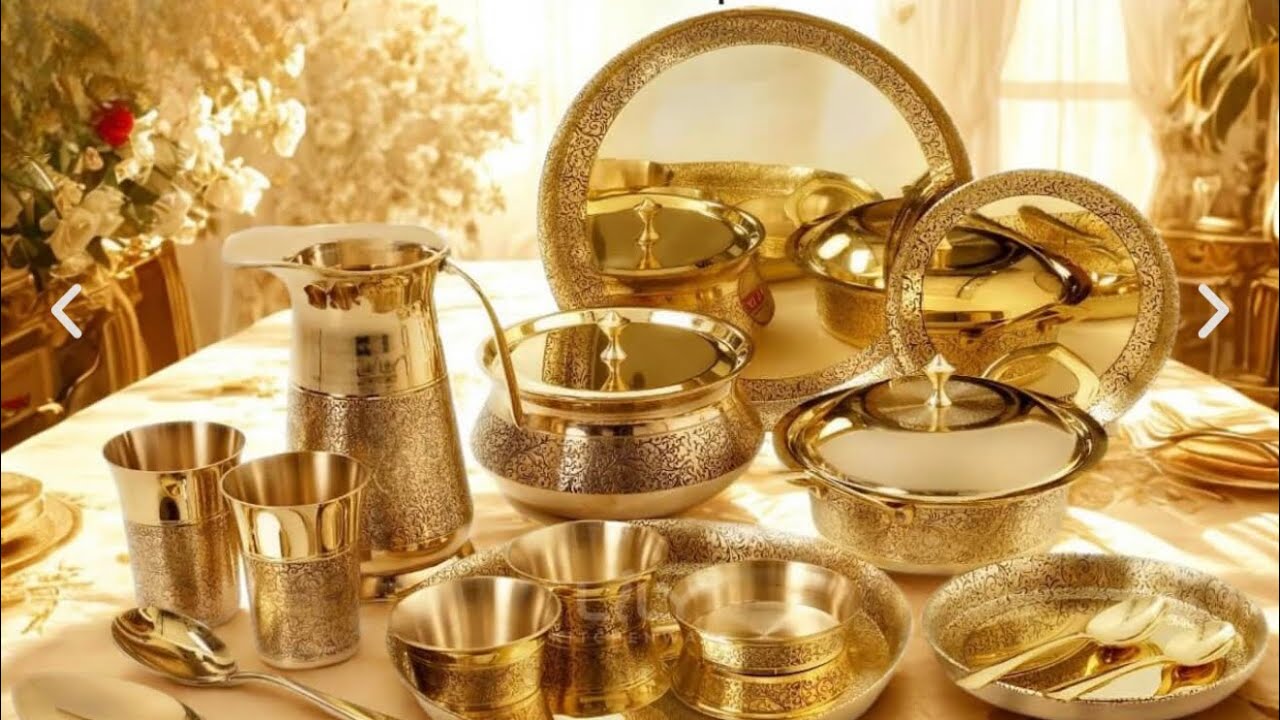 Most beautiful Brass dinner set, 57 pieces