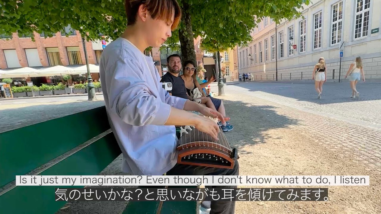 【海外】ベルギーの路上で箏「ホールニューワールド」弾いた結果...！？ / littlemermaid,partofyourheart,streetmusician,koto