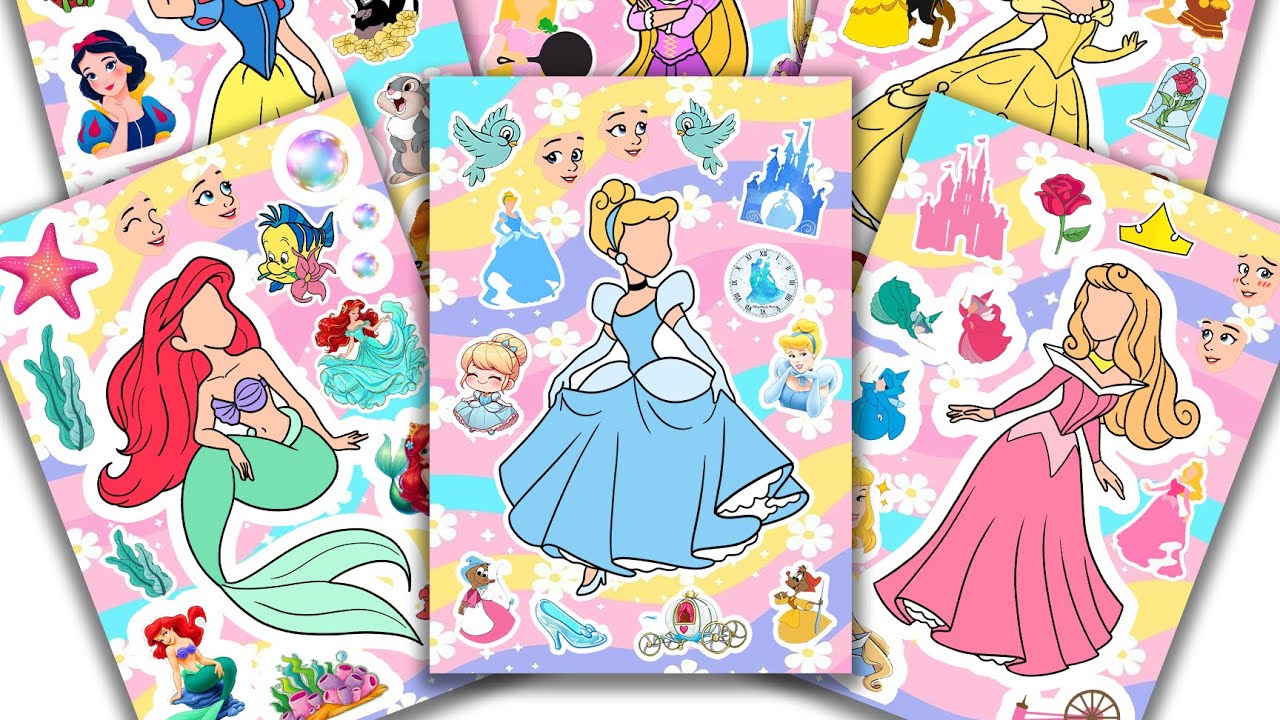 60 Minutes Satisfying with Disney Princess Sticker Book & Home made Sticker🎨 ASMR Paper DIY