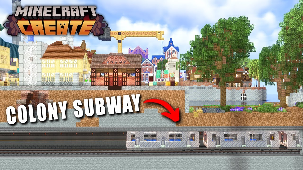 I Built a Working Subway for My Colonists In Minecraft Create Mod