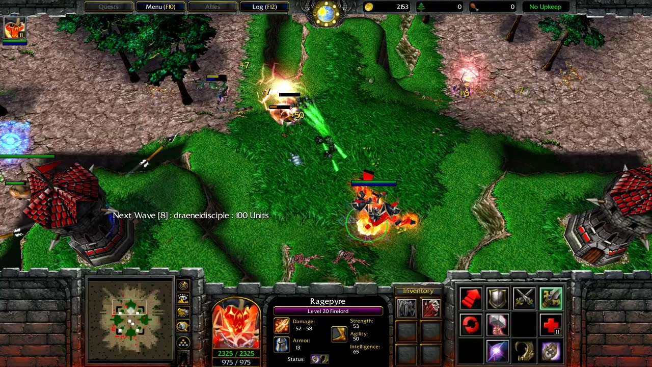 Gameplay | Defender v2.1c ใช้แค่สองป้อนผ่านสบายๆ #warcraft #worldeditor