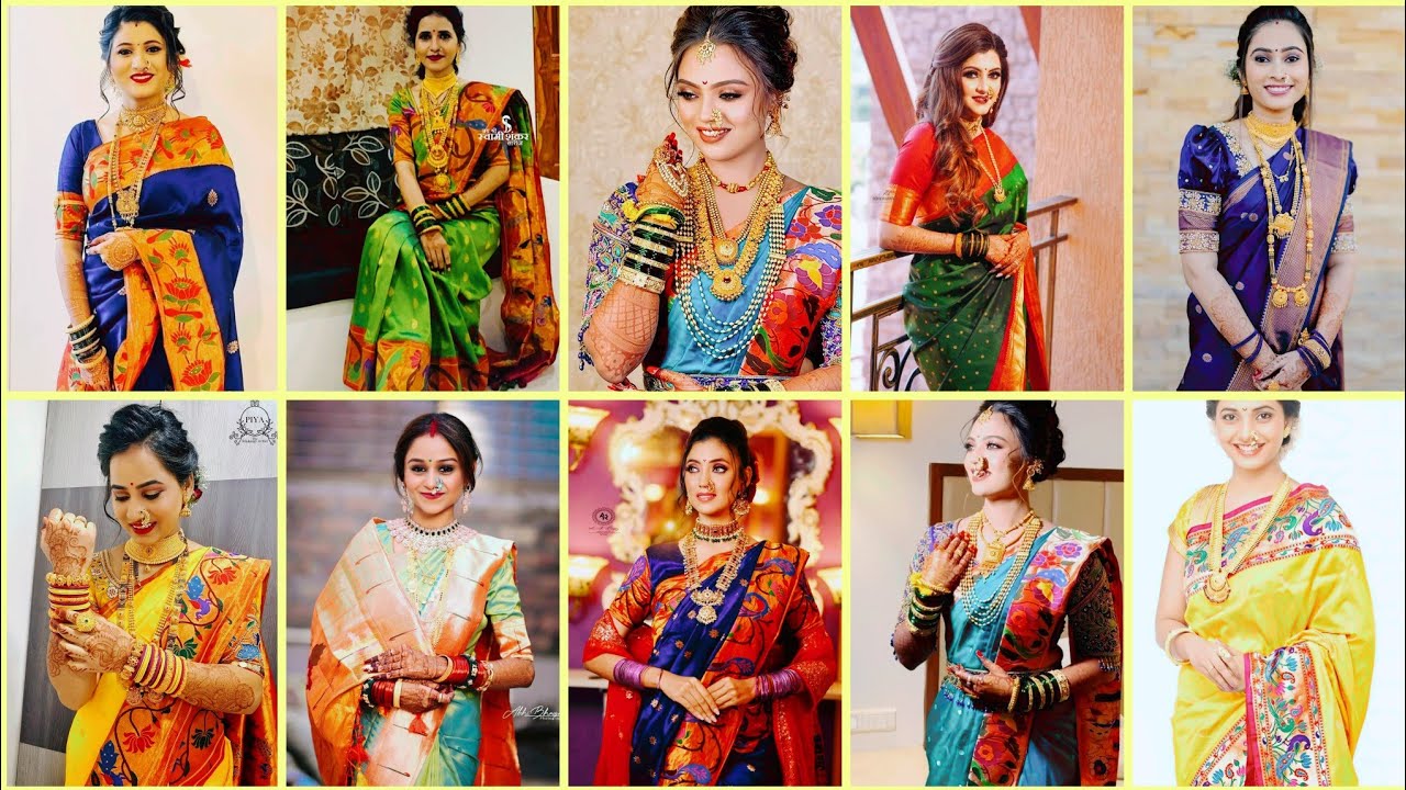 Maharashtriyan look || Peacock border Paithani saree collection||  😍|| new paithani