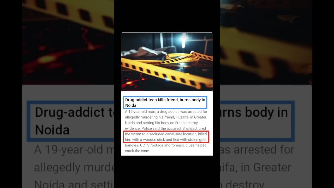 Drug-Addict Teen Arrested in Shocking Noida Murder 🚨