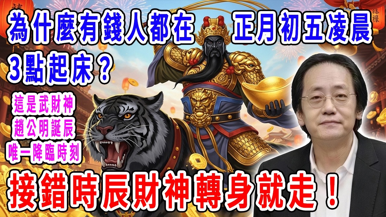 為什麼有錢人都在正月初五凌晨3點起床？這是武財神趙公明誕辰唯一降臨時刻，接對財神躺著來錢，接錯時辰財神轉身就走！