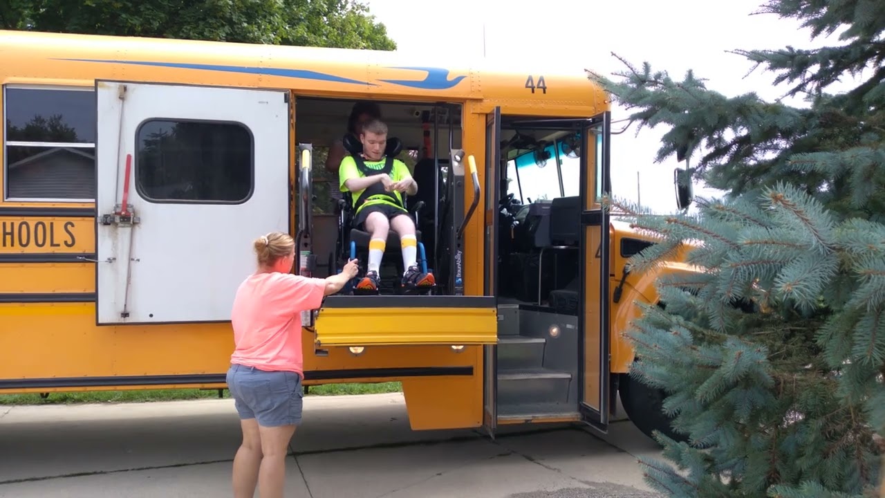 Sam getting home from school on the school bus 9.6.22