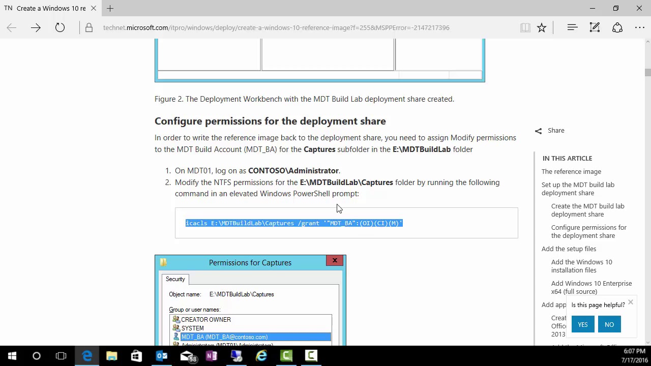 How to Capture a Windows 10 Reference Image using MDT 2013 Update 2