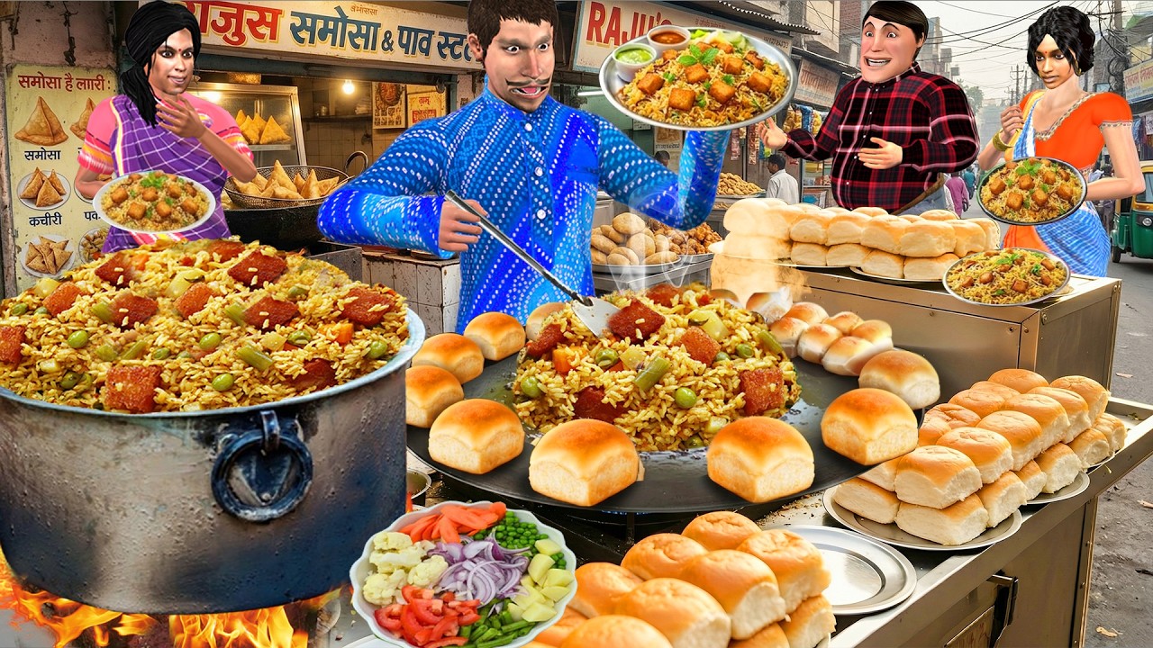Pav + Biryani = PavBiryani Street Food Hindi Kahaniya Moral Stories New Funny Comedy Video