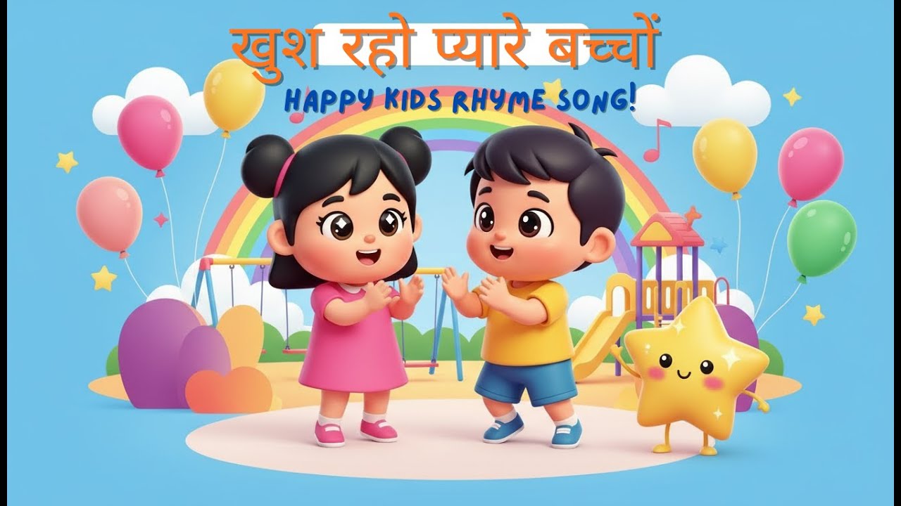 खुश रहो प्यारे बच्चों | Happy Kids Rhyme Song 🎈 | Baby Star Playhouse
