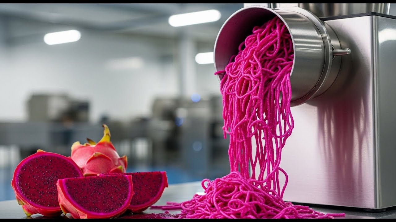 Inside the Dragon Fruit Factory: The Secret Behind Pink-Purple Noodles & Modern Processing