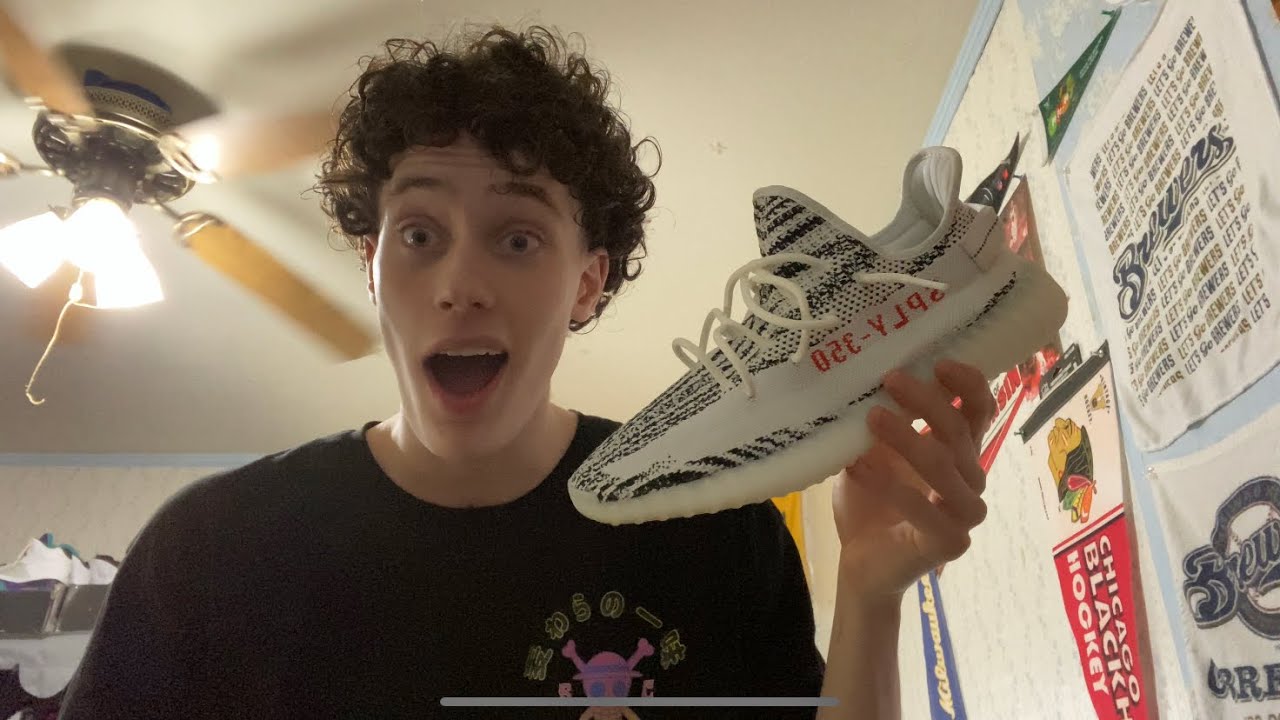 ASMR Tapping On Yeezy 350 v2 zebra (chaotic)