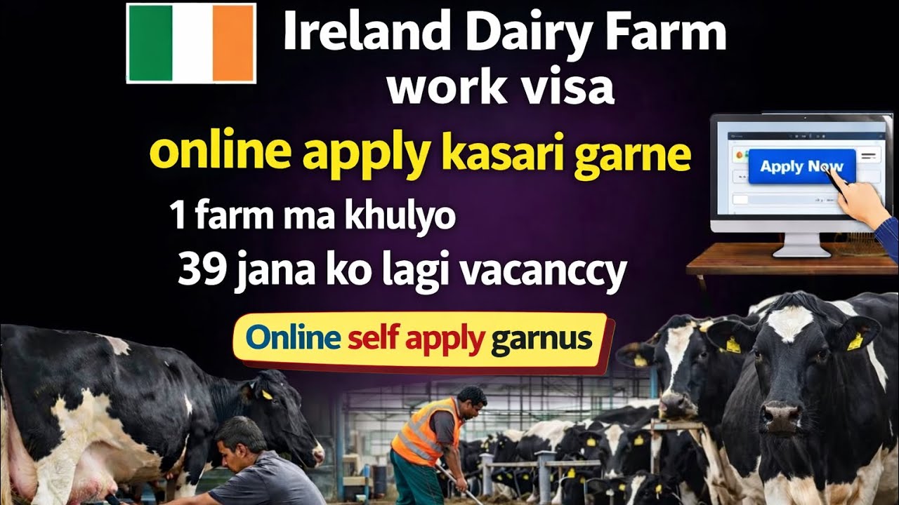 Ireland Dairy Farm Working Visa 2026 | Self Online Apply Kasari Garne |Nepal Bata Apply Full Process