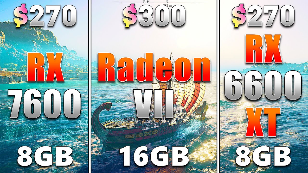 RX 7600 8GB vs Radeon VII 16GB vs RX 6600 XT 8GB | PC Gameplay Tested