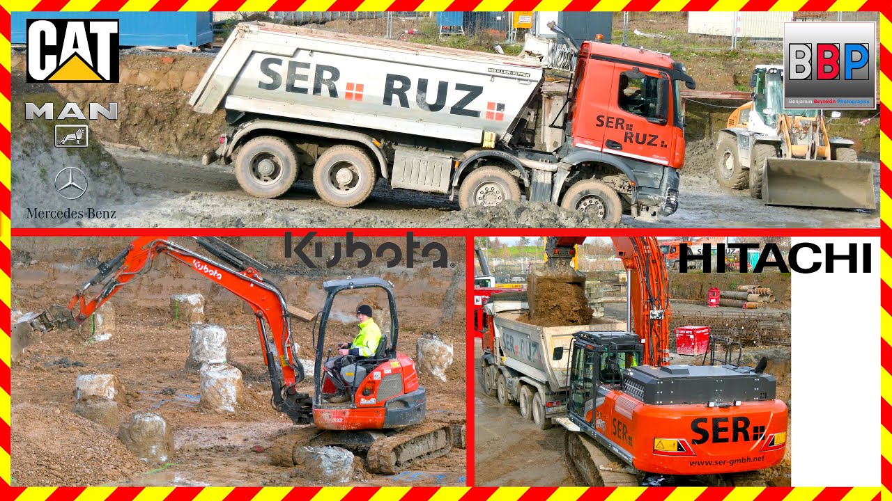 🆕 Hitachi ZX300-7, MAN, Mercedes Trucks, Kubota U35-3α3, Heilbronn, 2023.