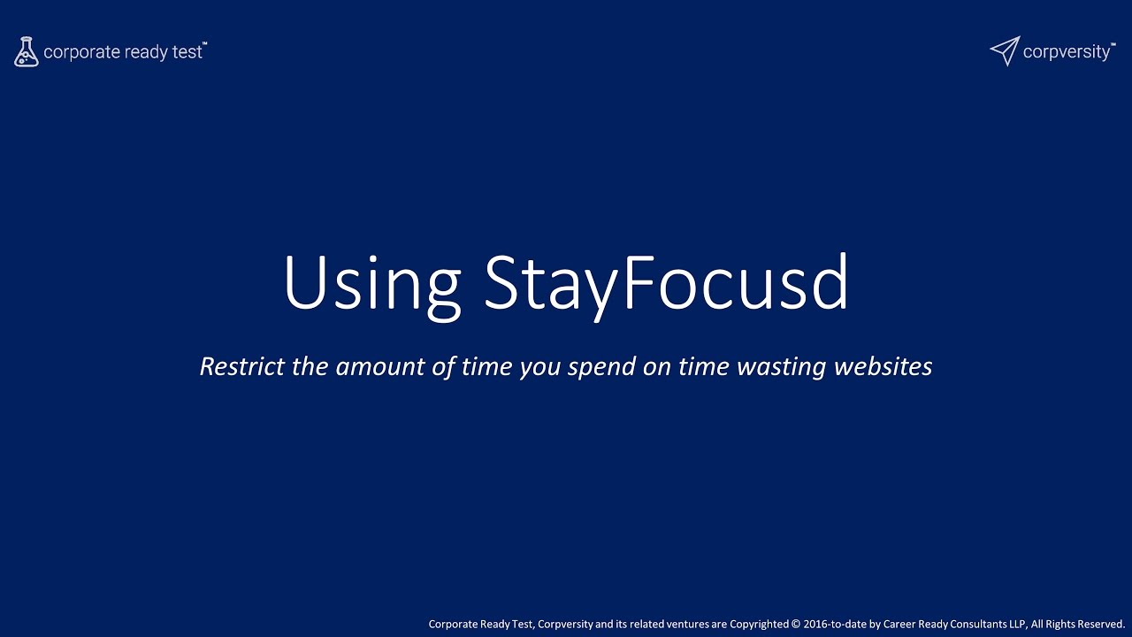 [Corpversity] Spending WAY too much time on non-productive websites? Use StayFocusd