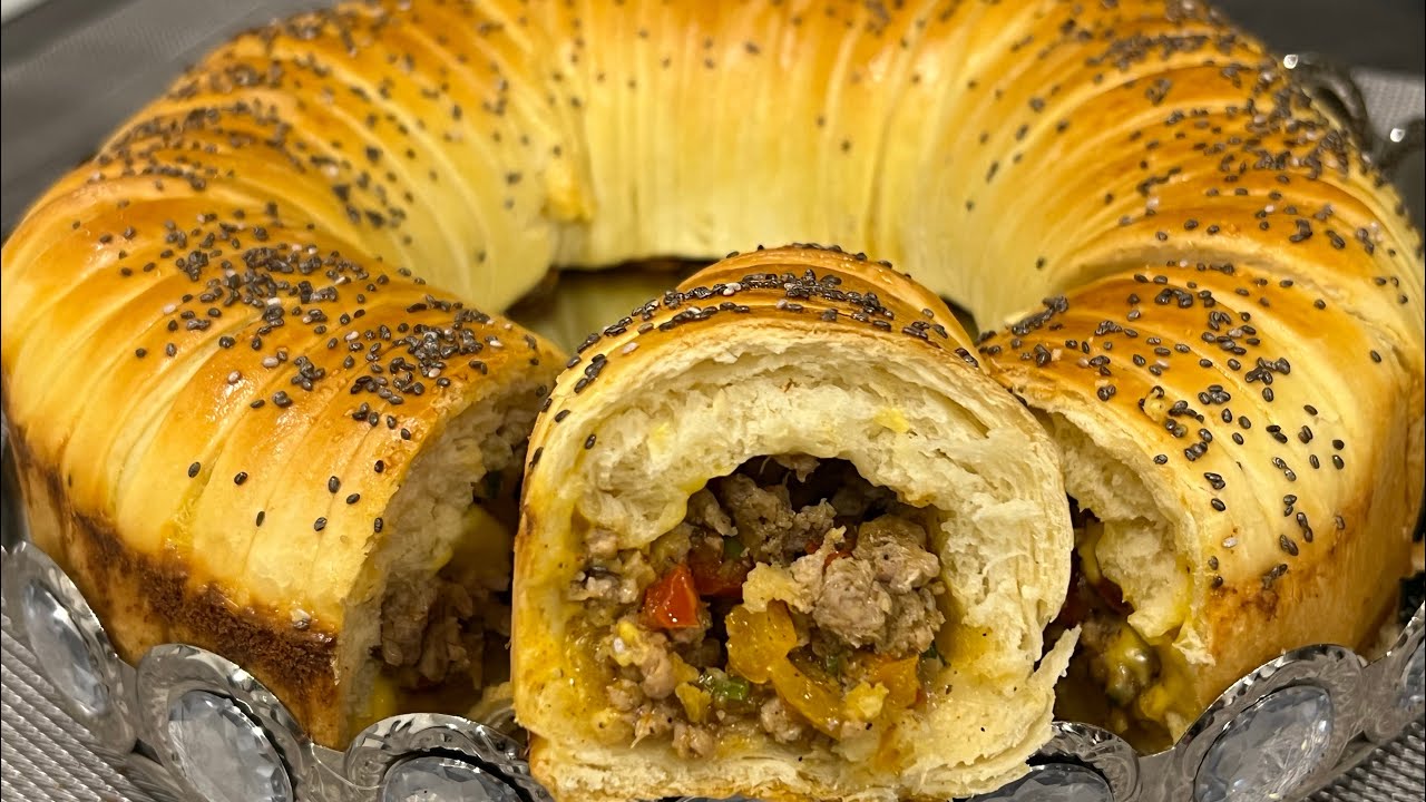 recette brioche farci a la  viande hachée moelleux et délicieux une super recette pour le ramadan