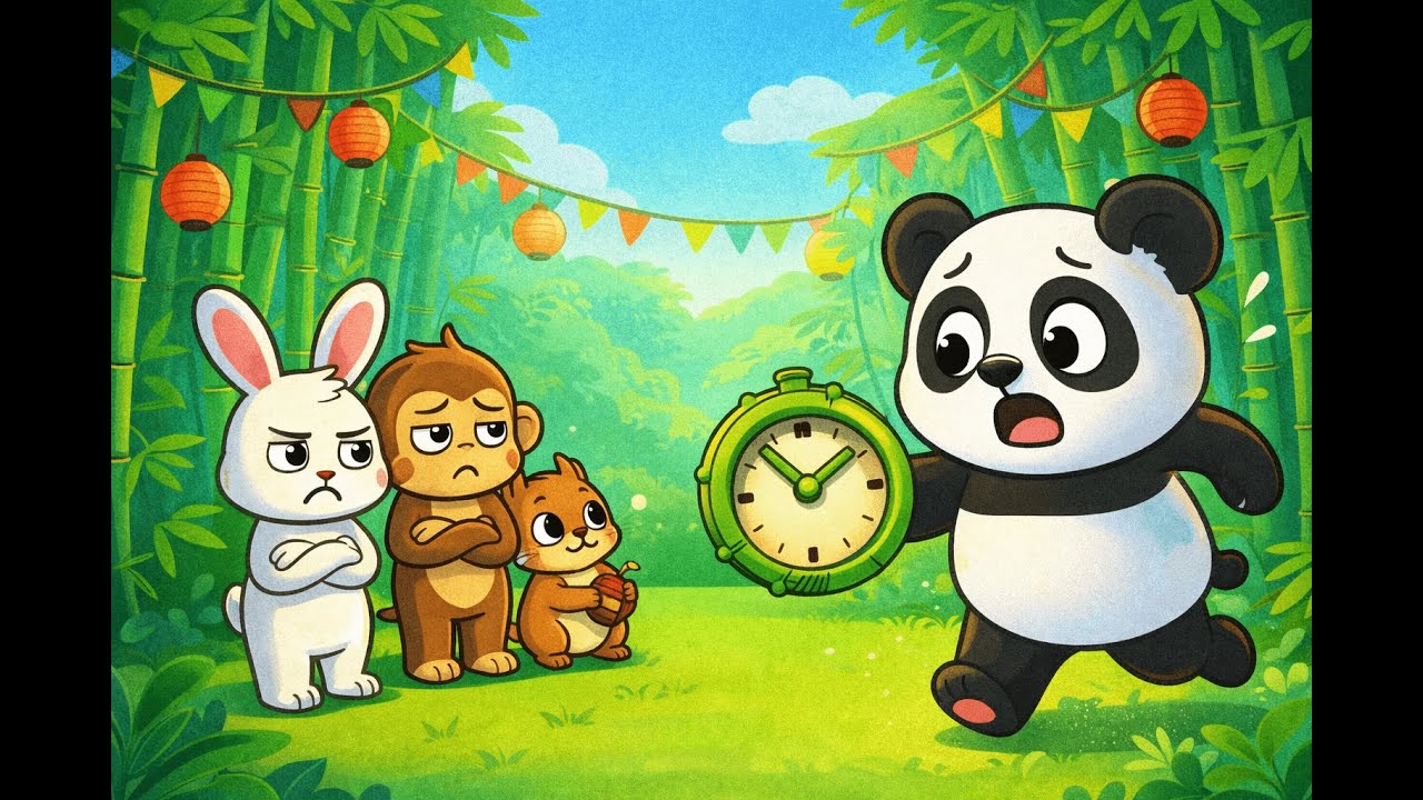 The Panda Who Was Always Late 🐼 | Moral Animal Story for Kids | Kindness Story