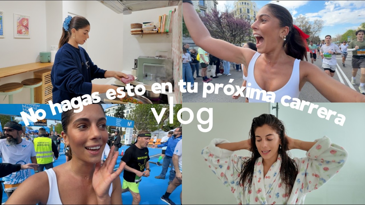 que hago antes de una carrera (y durante y después)  vlog media maratón de Madrid