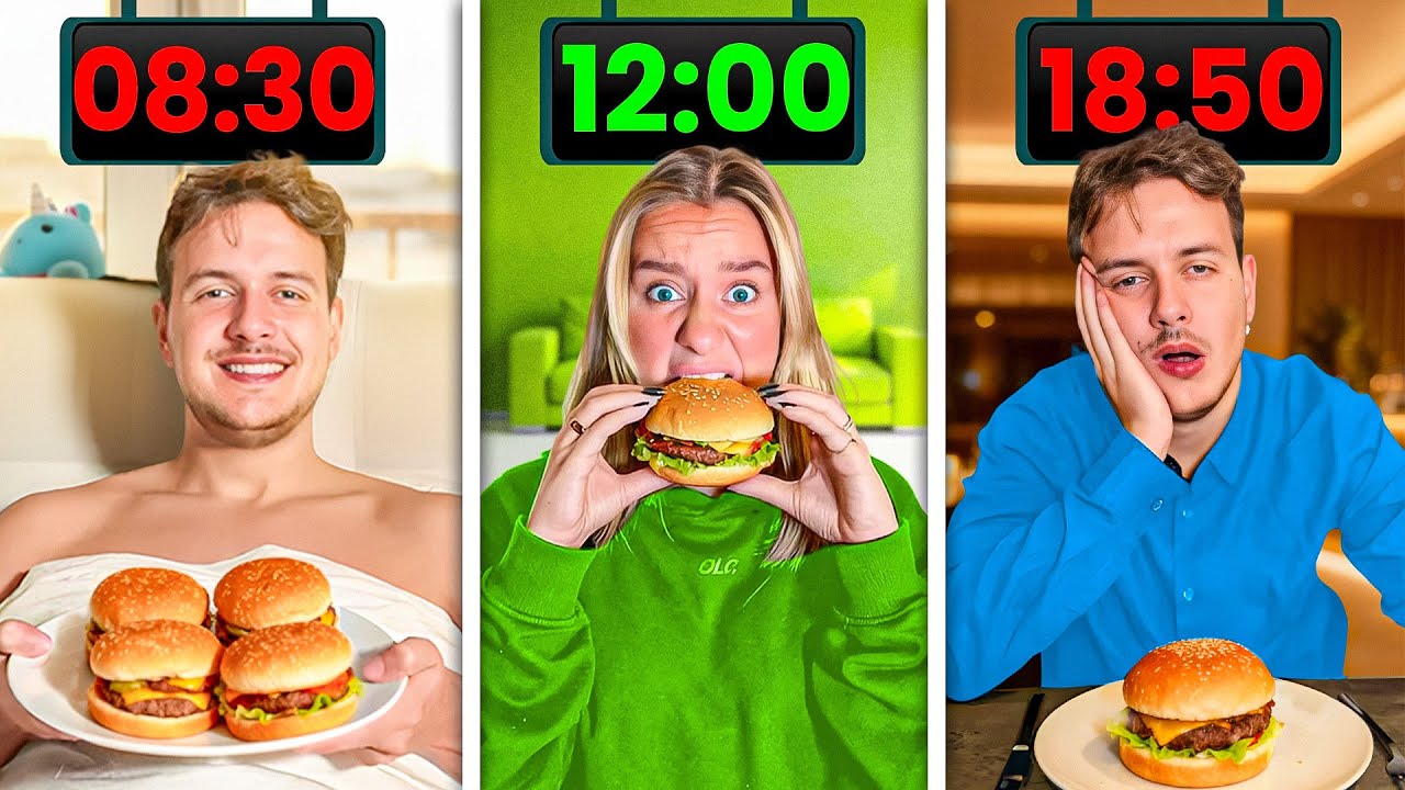 SPISER BURGER EN HEL DAG!!