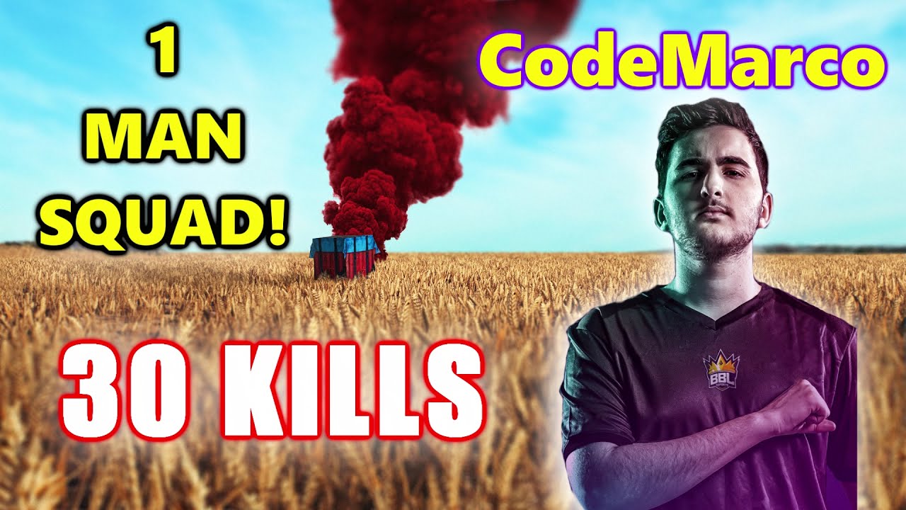 BBL CodeMarco - 30 KILLS - 1 MAN SQUAD! - AUG + Mini14 - PUBG
