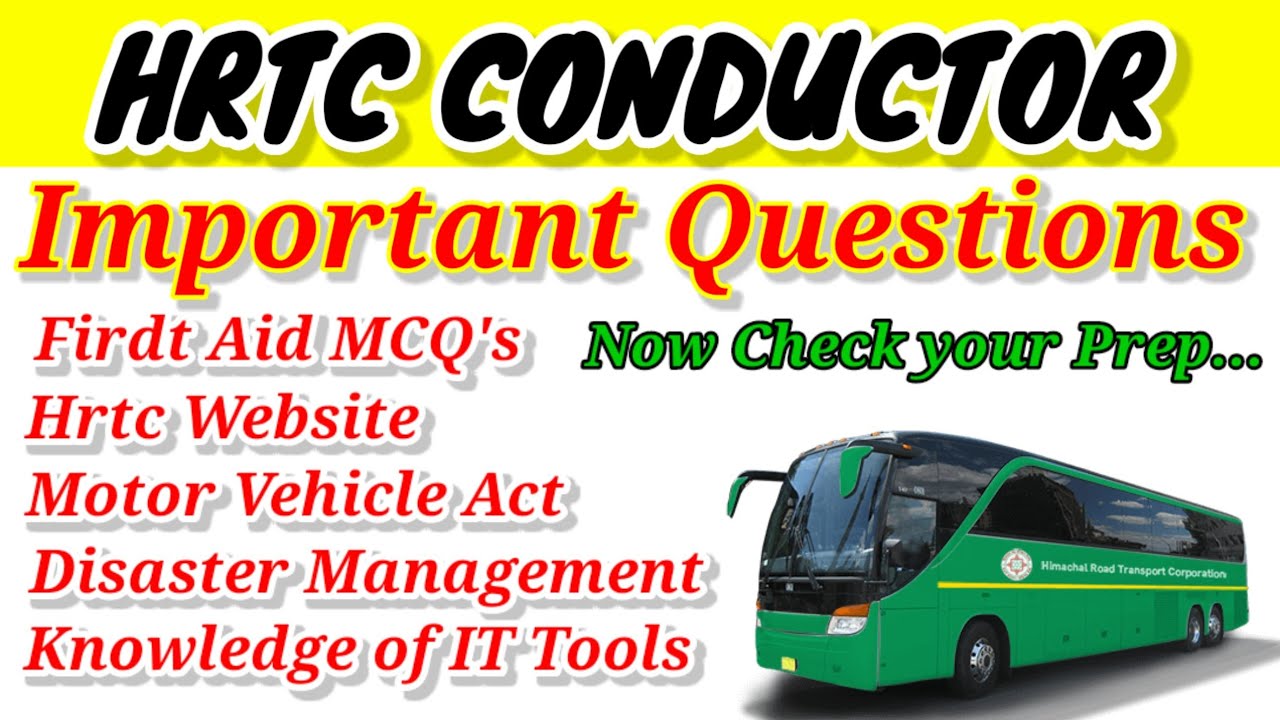 Hrtc Conductor Mock Test|E-Ticketing| First Aid | motor vehicle act| IT Tools|hrtc schems| #hrtc