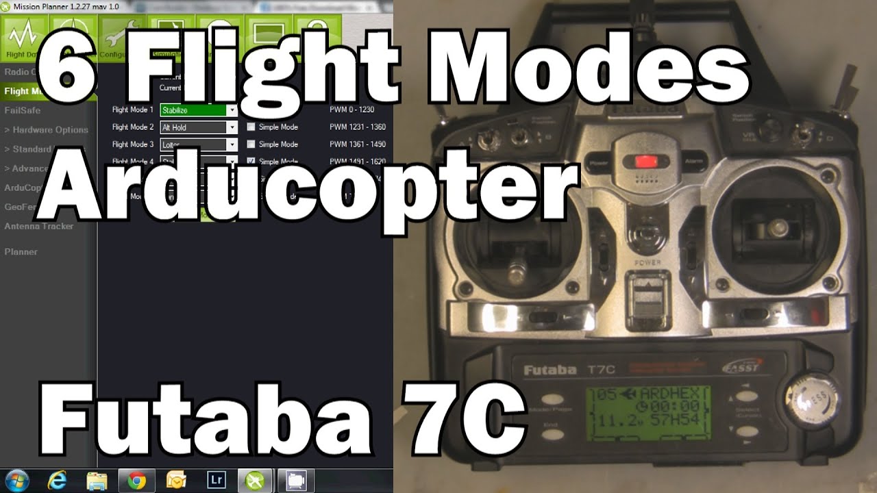 6 Arducopter Flight Modes Programming in Futaba 7C