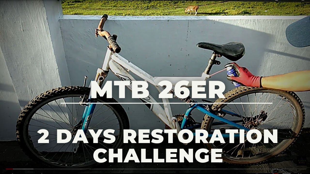 2 DAYS, BIKE RESTORATION CHALLENGE | OLD RUSTED MTB | AVP full suspension mountain bike. Part 1