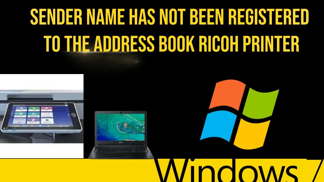 sender name has not been registered to the address book ricoh printer