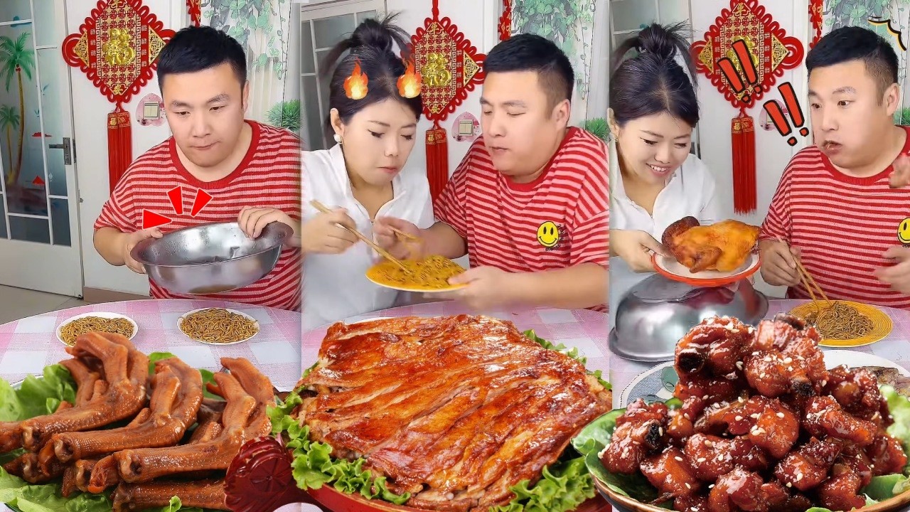 蠢老公吃饭还偷看，但是我故意摆空盘骗老公，没想到下面藏烧鸡，最后全被我独享！下一秒直接破防！