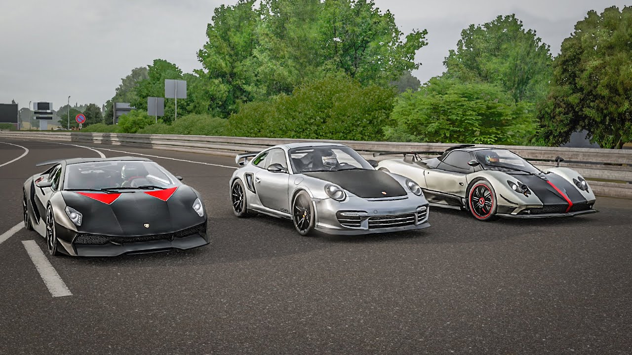 Forza 7 Drag Race! - Lamborghini Sesto Elemento VS Pagani Zonda Cinque VS Porsche 911 GT2 RS '12!!!