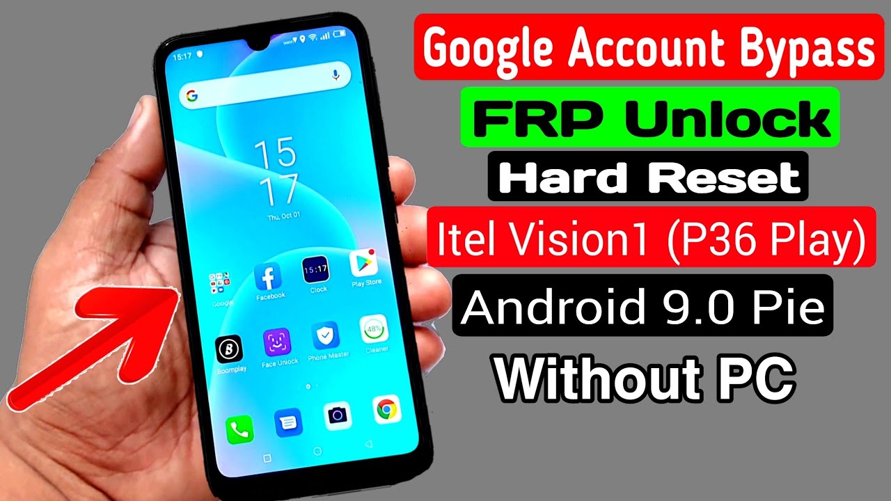 Itel Vision1 (P36 Play) Hard Reset & Google/FRP Bypass |ANDROID 9.0 PIE Without PC