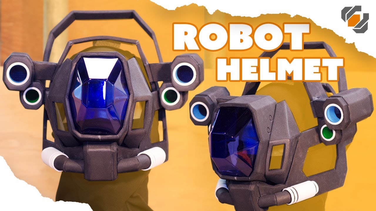 Vacuform Visor and EVA Foam Robot Helmet - Destiny Sweeper Bot Build