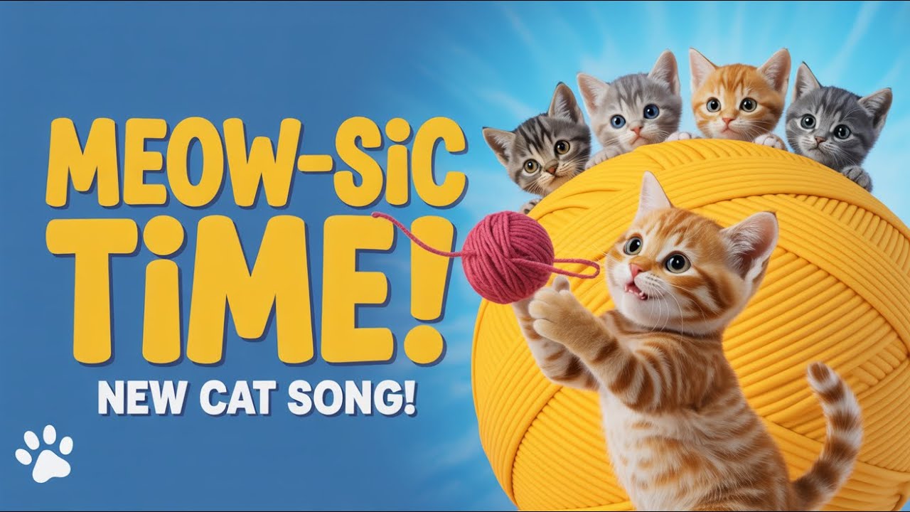 Funny Kitten Dance Song for Children Cute Cat Meow Nursery Rhymes and Happy Learning Song