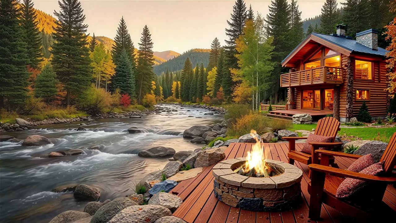 You’ll Feel Instantly Calm 😌 Cozy Cabin by the River ASMR (No Music)
