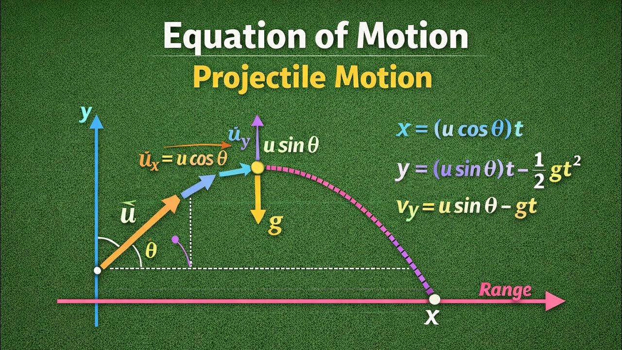 Equation of Motion in Projectile Motion | Class 11 Physics | NEET & JEE
