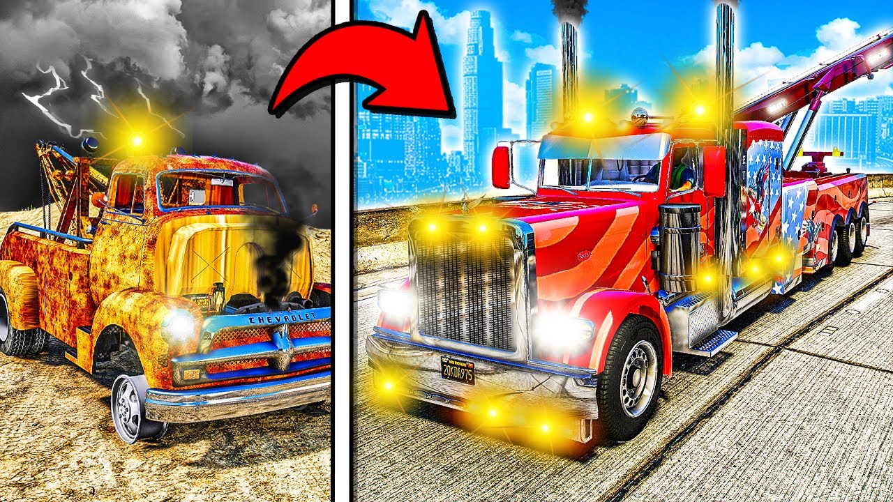 Repairing OLD BROKEN Tow Truck in GTA 5!
