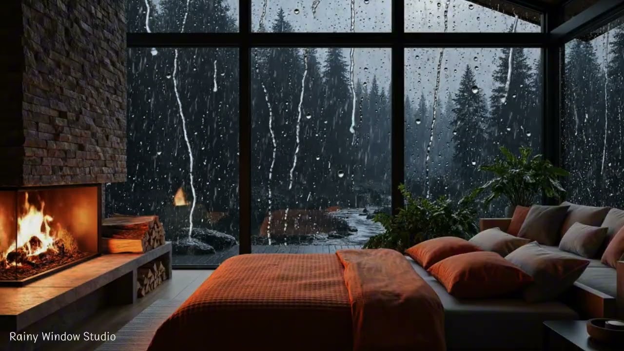 Rain Sounds in a Dark Bedroom 🌧️ No Ads Relaxing Ambience for Deep Sleep, Focus & Meditation