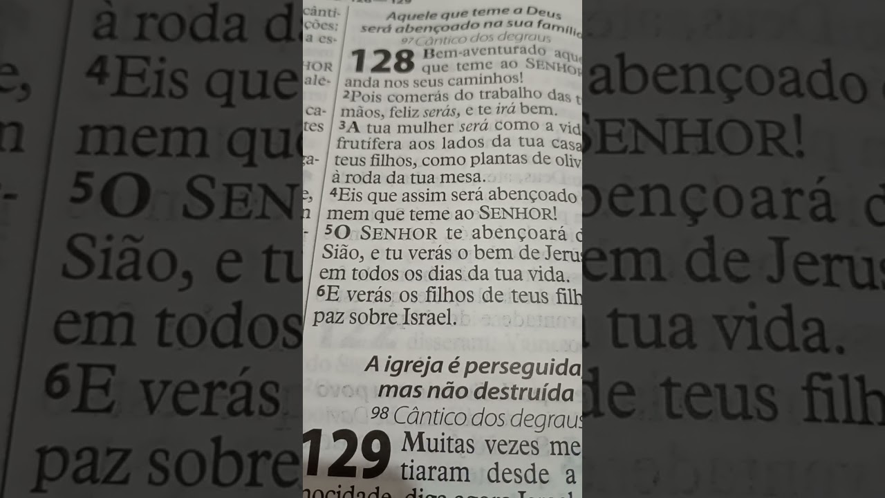 Bem aventurado aquele que teme ao senhor e anda nos seus caminhos. 