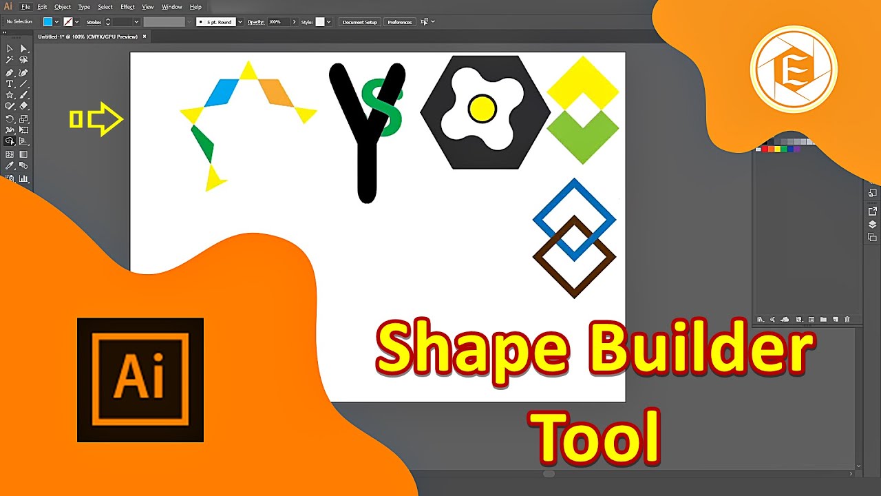 شرح اداة الشيب بلدر في الالستريتور 2017 Shape Builder Tool in Illustrator 👍 🎀 | اسراء هاشم
