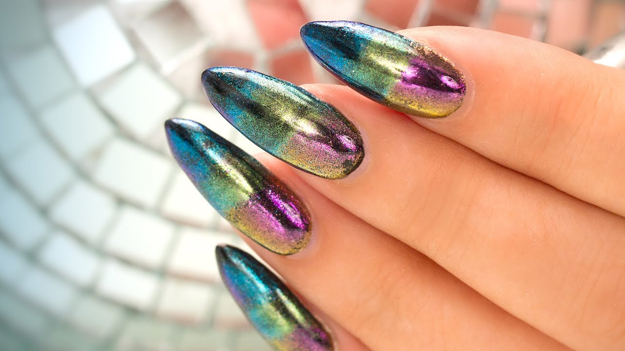 Oil Spill Chrome/Mirror On Gel and Regular Polish