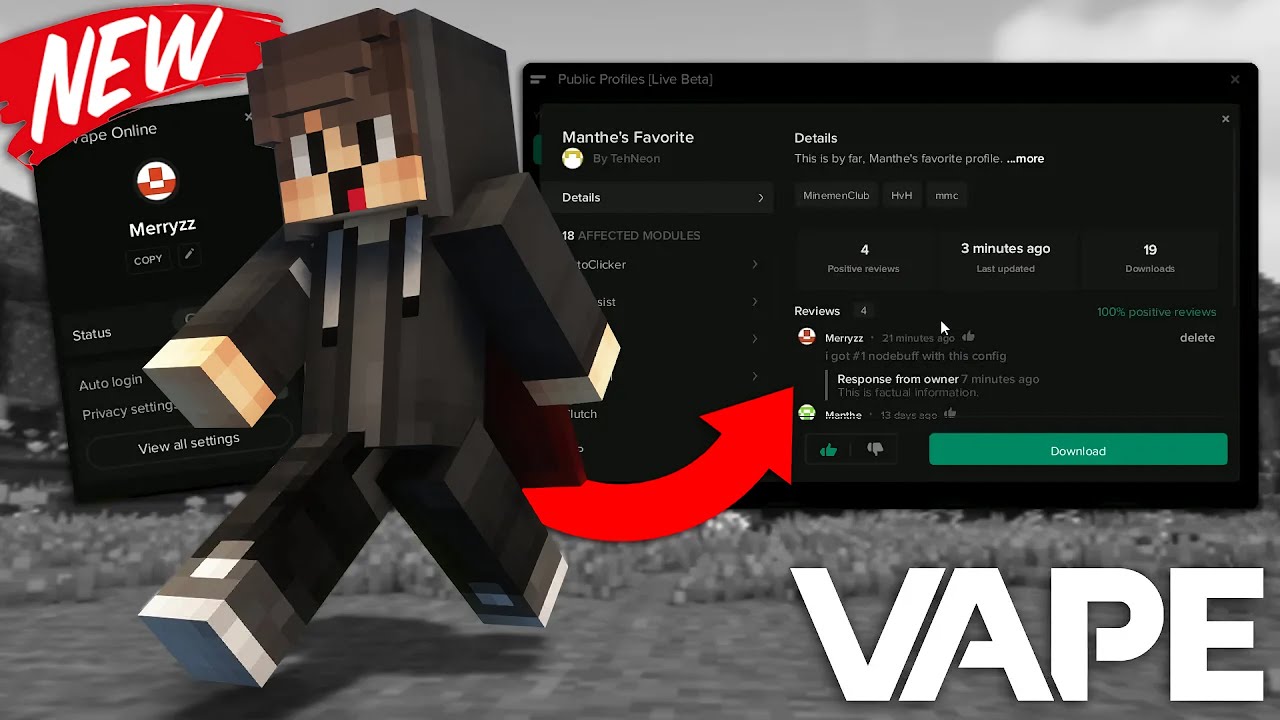 NEW VAPE V4 UPDATE* | Online Configs & Friends (Vape V4.14)