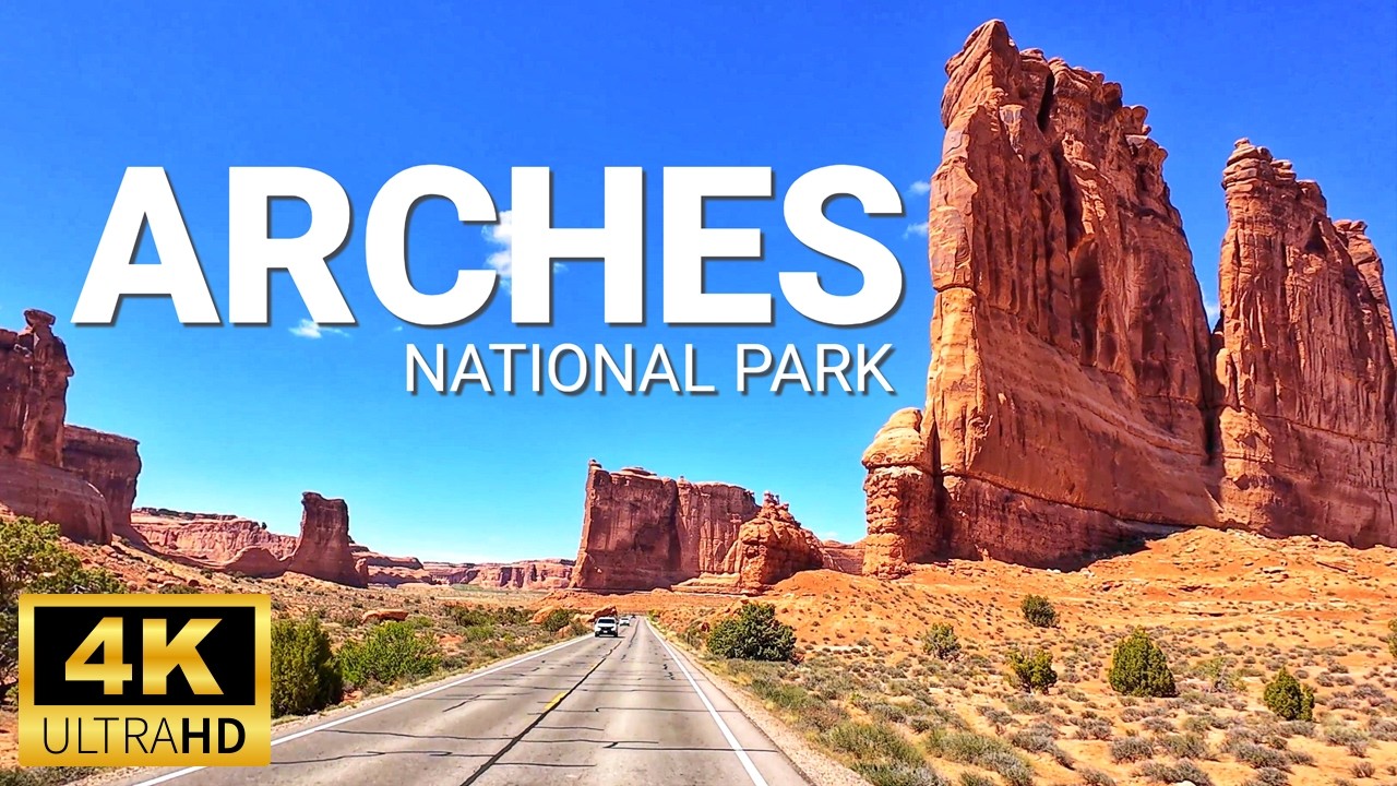 Arches National Park, Moab, Utah Scenic Drive - 4K Driving Adventure