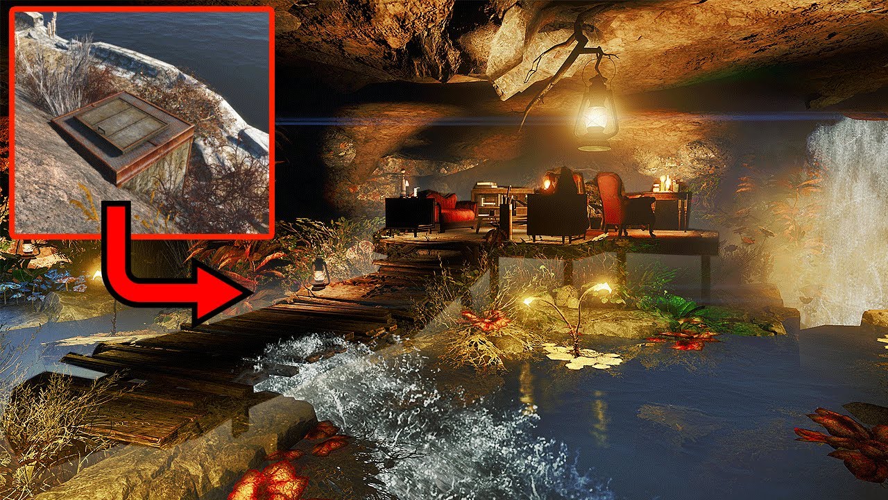 FALLOUT 4: I BUILT A HIDDEN OASIS HIDEOUT UNDER A LAKE  #fallout4 #fallout